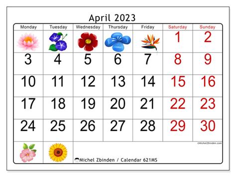 Calendars April 2023 Michel Zbinden Au