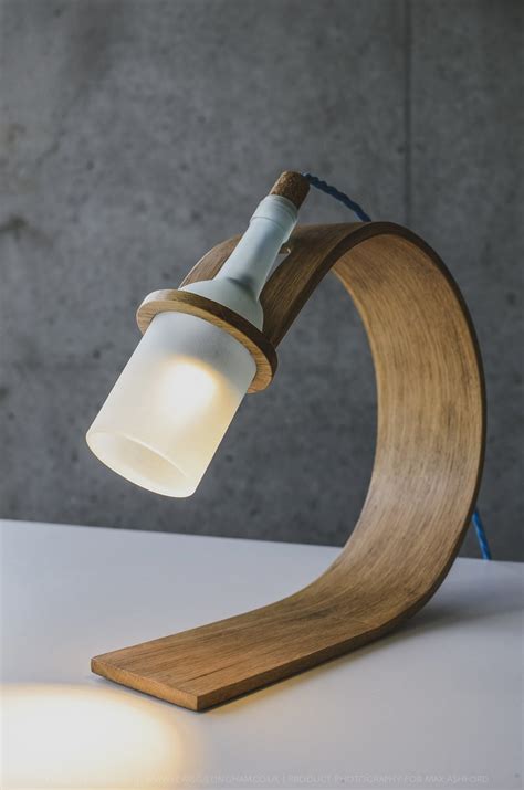 Wall mounting lamp made from repurposed pallets, cables. Unique Lamp Desk Made of Wine Bottle and Reclaimed Wood ...