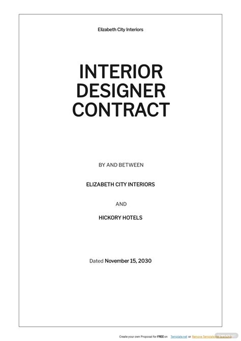 Interior Design Letter Of Agreement Template