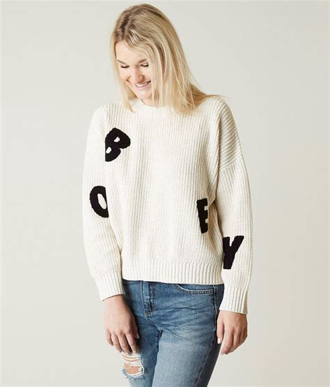 Obey Jumbled Sweater Womens Sweaters In Cream Buckle