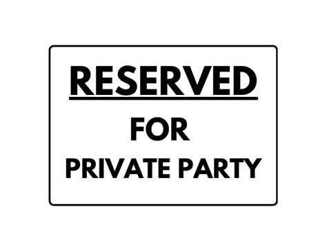 Reserved For Private Party Sign Template Download Printable Pdf
