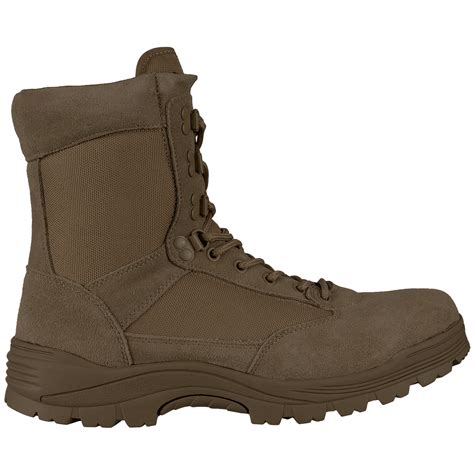 Tactical Side Zip Security Police Combat Boots Army Mens Shoes Brown 5
