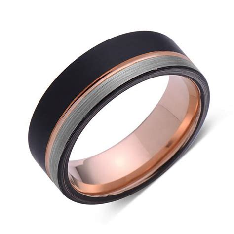 Average saving rose gold and black shoppers save an average of $15.67 when they used our coupons. Rose Gold Tungsten Wedding Band - Black and Gray Brushed Tungsten Ring - LUXURY BANDS LA
