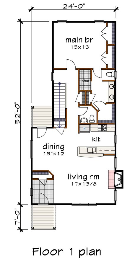 Modern Style House Plan 3 Beds 2 5 Baths 1618 Sq Ft Plan 79 322