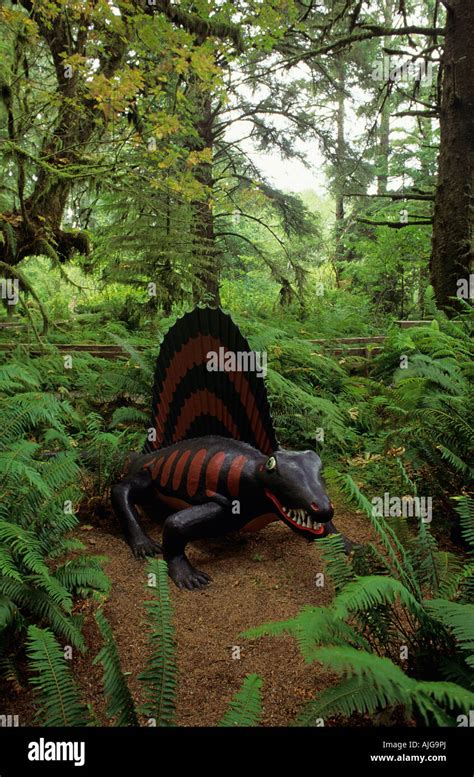 Retro Image Of Prehistoric Gardens Along The Oregon Coast Dimetrodon