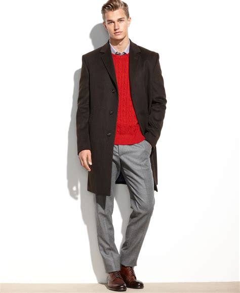 Kenneth Cole Reaction Raburn Wool Blend Over Coat Slim Fit And Reviews