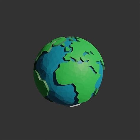 Low Poly Planet Earth Free Vr Ar Low Poly 3d Model Cgtrader