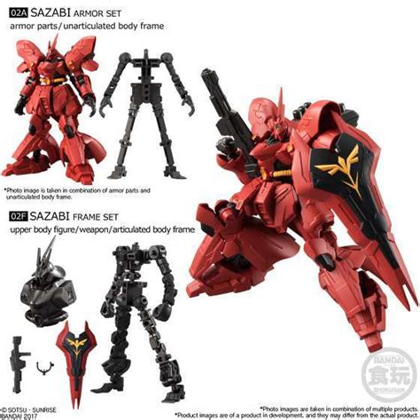 Bandai Shokugan Mobile Suit Gundam G Frame Vol 1 Model Kit Sazabi Set