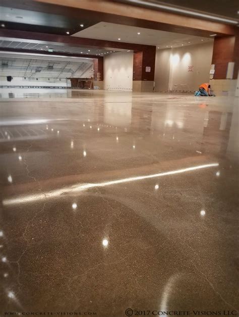 The shiny new polished concrete in the Hall of Champions at CSU's new