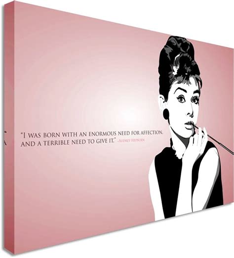 Audrey Hepburn Quote Pink Canvas Wall Art Picture â€ Medium 12x16