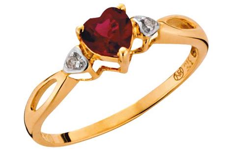 9ct Gold Created Ruby And Diamond Heart Ring Review Compare Prices