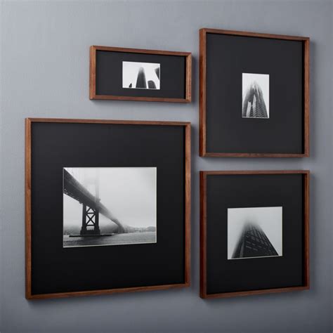 gallery walnut modern picture frames with white mats cb2 picture frame art picture frame