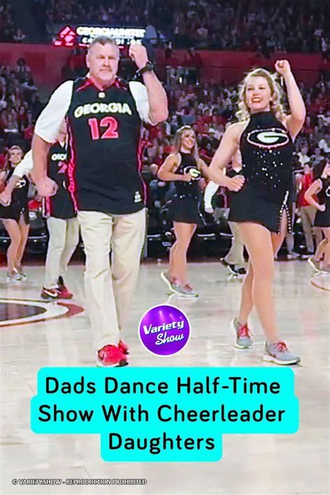 Dads Dance Half Time Show With Cheerleader Daughters In