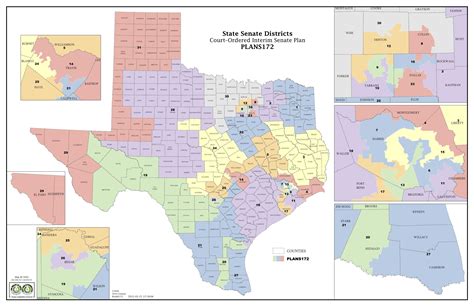Texas Senate District Map Printable Maps