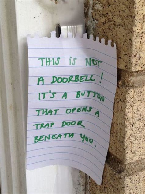 funny notes people left   doorbells