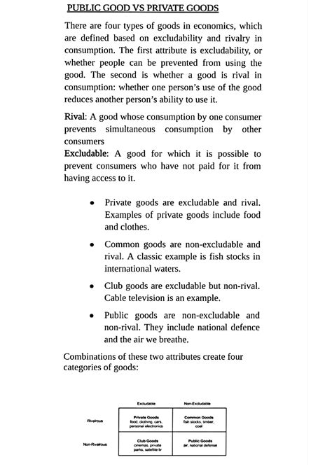 Public Goods And Private Goods Public Economics Studocu