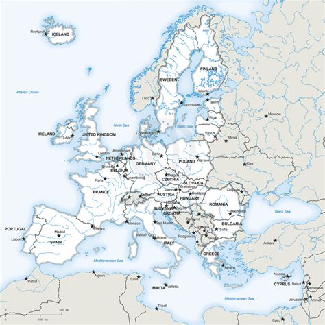 Vector Map Of Europe Continent Political One Stop Map