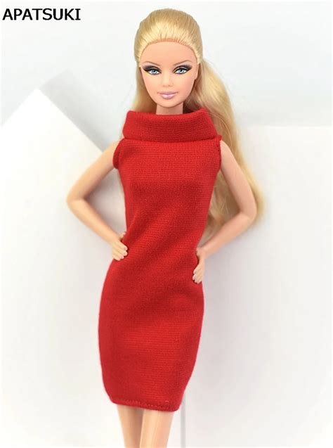 Red Fashion Summer Dress For Barbie Doll Clothes Evening Dress Vestido Jumper Skirt Clothes For