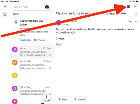 How To Mark Email As Unread Or Read In Gmail For Ipad Iphone And Web