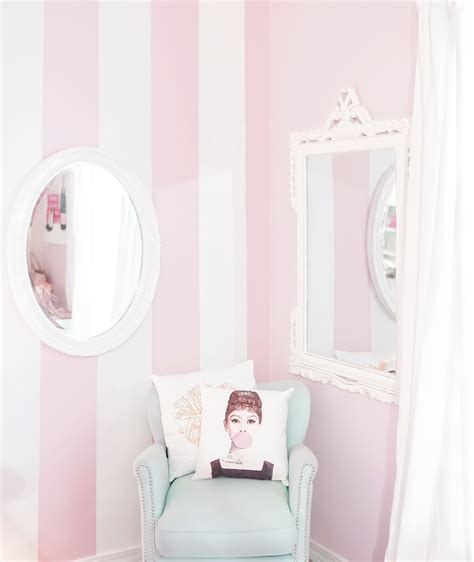 Pretty And Pink Striped Accent Wall Pink Striped Walls Striped Accent