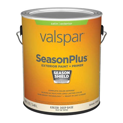 Valspar Seasonplus Satin Deep Base Latex Exterior Paint Actual Net