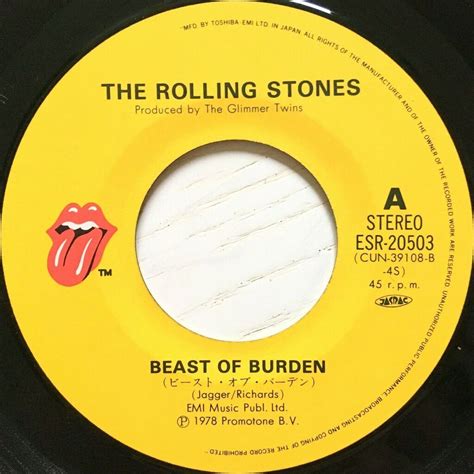 Jpn Pressing 2 Trk Vinyl 7 Single Inner De Rolling Stones Beast Of