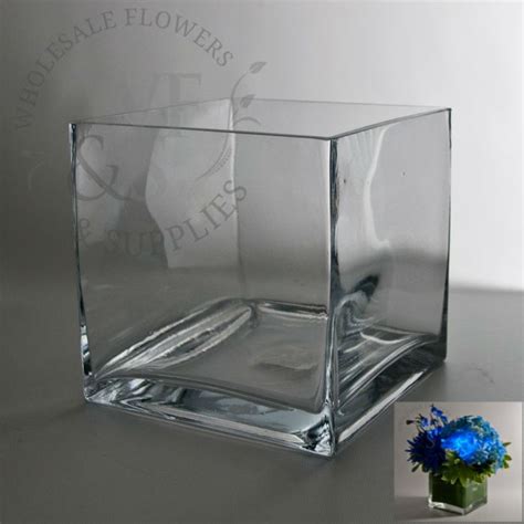 Square Glass Cube Vases 6x6 Discount Wholesale Vases And Containers Wholesale Flowers And