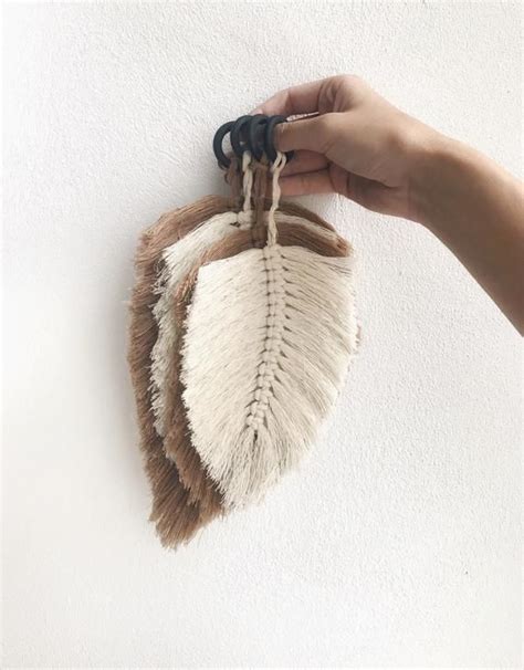 Macramé Feathers Wall Hanging Feathers For Wall Decor Etsy Nederland