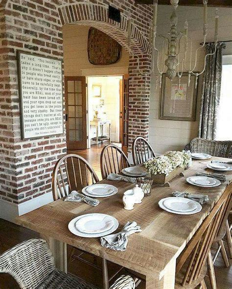 Cool 60 Rustic Farmhouse Dining Room Furniture And Decor Ideas