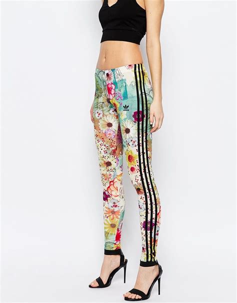 Adidas Originals Farm 3 Stripe Leggings In Floral Print At Asos Com