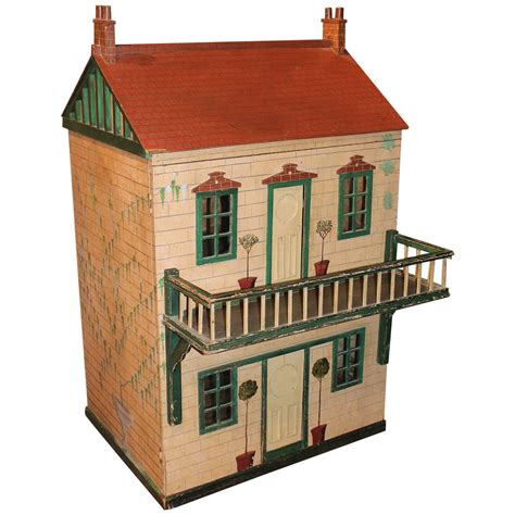 Large English Wooden Doll House At 1stdibs