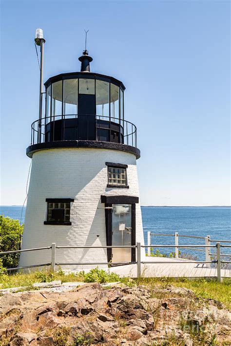 Owl Head Lighthouse High Up On Maines Rocky Coast Photograph By Dawna