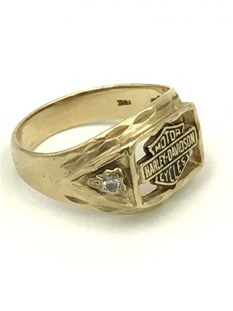354 x 354 jpeg 20 кб. Yellow Gold Harley Davidson Stamper Mens Diamond Ring Size ...