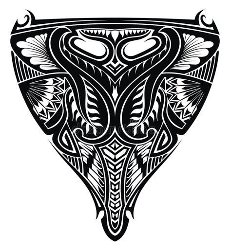 Maori Style Ornaments Ethnic Theme Tattoo Design Stock Vector