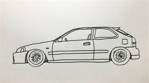 How to draw a Honda Civic Hatchback - Speed Drawing in 2020 | Honda