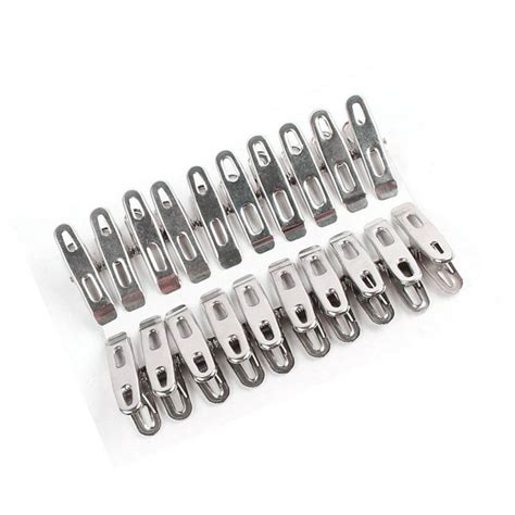 10pcs clothes pegs stainless steel metal clips for coat pants laundry drying hanger rack washing