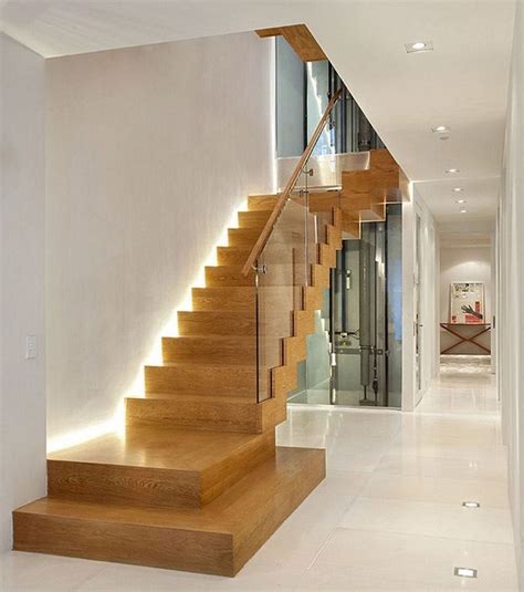 Escaleras Modernas De Madera Con Luces Integradas Home Stairs Design