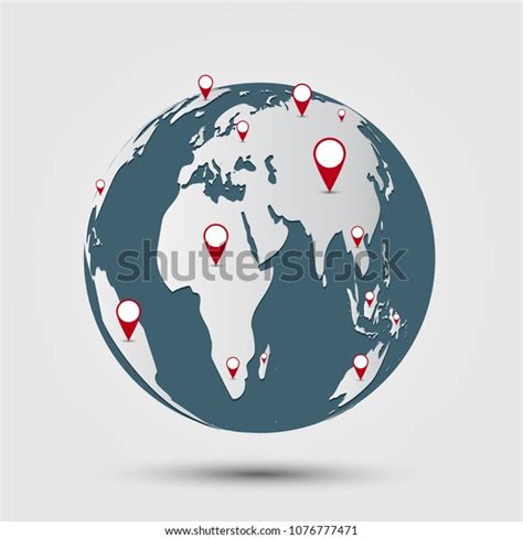 World Map On White Backgroundvector Illustration Stock Vector Royalty