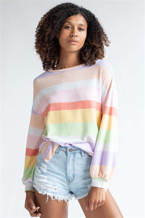 Spring Rainbow Sweatshirt Ragstock Sweatshirts Sweaters For Women