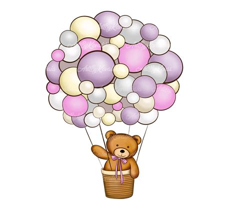 Teddy Bear Clipart PNG Baby Shower Globo de aire PNG Etsy España