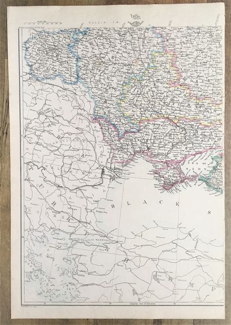 Russia In Europe Four 4 1860s Antique Maps Large Black And Etsy