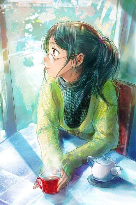 Dreaming And Drinking Tea Cô Gái Trong Anime Hình Vẽ Anime Hình Vẽ