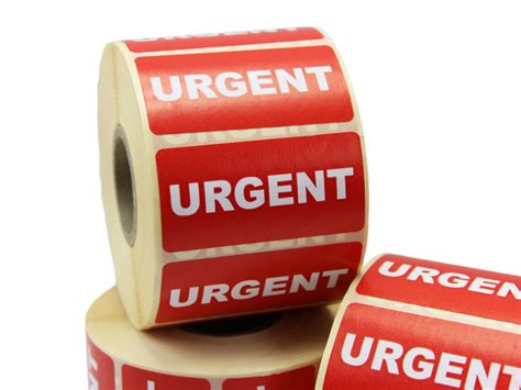 1000 Urgent Labels Stickers 50mm X 25mm Red Label White Etsy