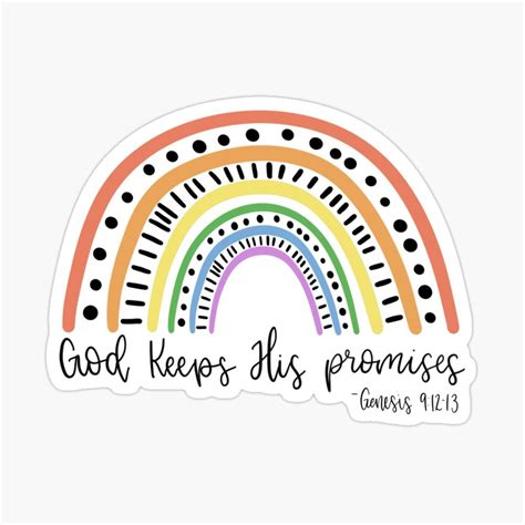Bible Verse Rainbow God Keeps His Promises Sticker For Sale By