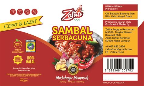 Zafira Packaging Label Sambal Serbaguna Yellow Ant Communications