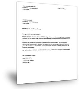 Bei einer außerordentlichen fristlosen kündigung endet das beschäftigungsverhältnis abrupt. fristlose-kuendigung-muster - Musterix