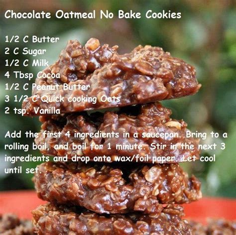 Also, if you will put them on a brown paper bags they will harden faster. chocolate oatmeal no -bake cookies | Recipes | Pinterest