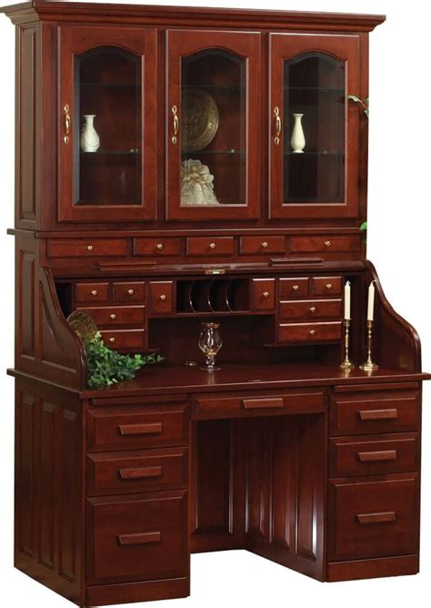 Albion Rolltop Desk With Hutch Countryside Amish Furniture