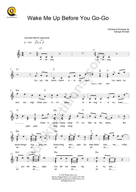 Wake Me Up Before You Go Go Leadsheet Sheet Music From Wham