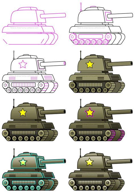 How To Draw A Tank Cartoon Realistic Drawings Art Drawings For Kids